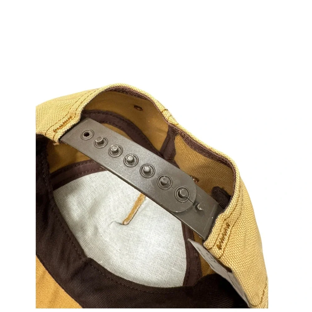 Carhartt Canvas Snapback Hat Kids OS Tan Good Vintage USA Made Logo Patch